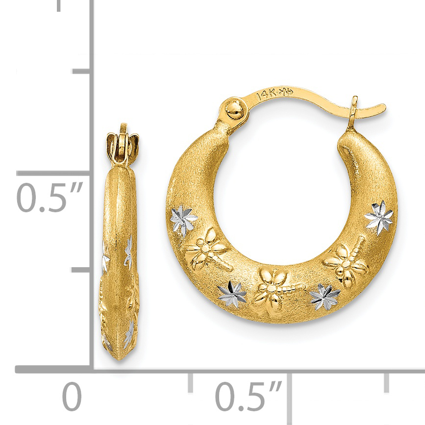 Goldia 14K Plated Rose Rhodium Hoop Earrings