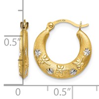 14K & Rhodium Hoop Earrings view 4
