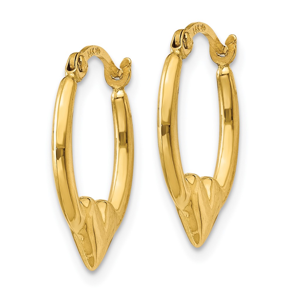 14K Heart Hoop Earrings (TL733)
