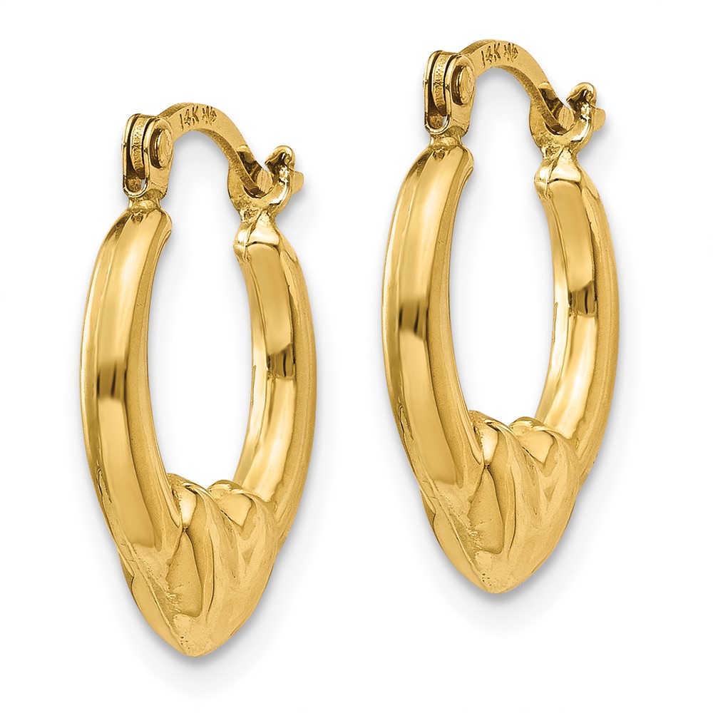14K Hollow Heart Hoop Earrings (TL734)