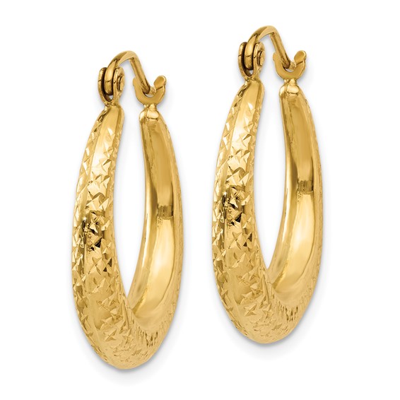 Gold Diamond-cut Hoop Earrings