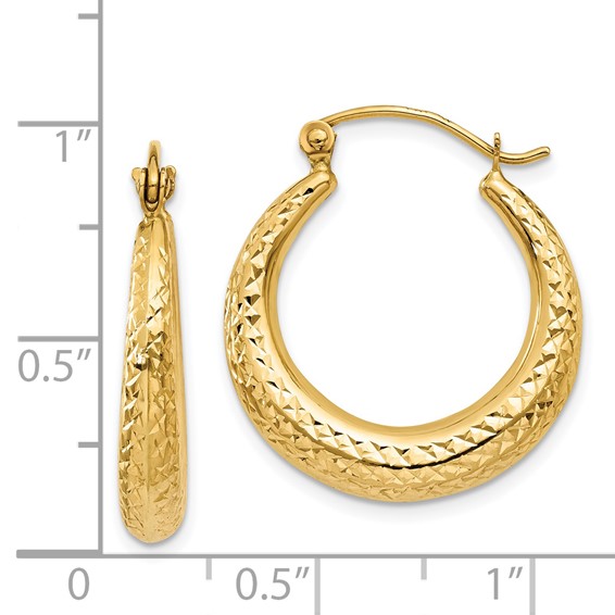 Gold Diamond-cut Hoop Earrings