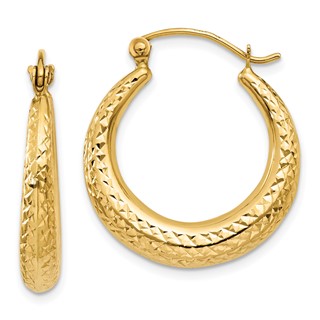 Gold Diamond-cut Hoop Earrings