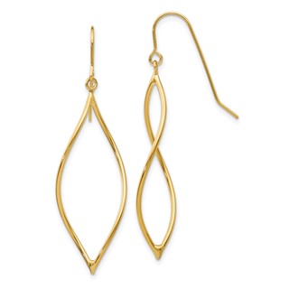 Gold Twisted Dangle Shepard Hook Earrings