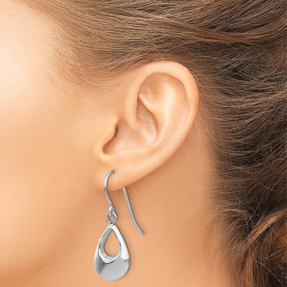Gold Teardrop Dangle Shepard Hook Earrings