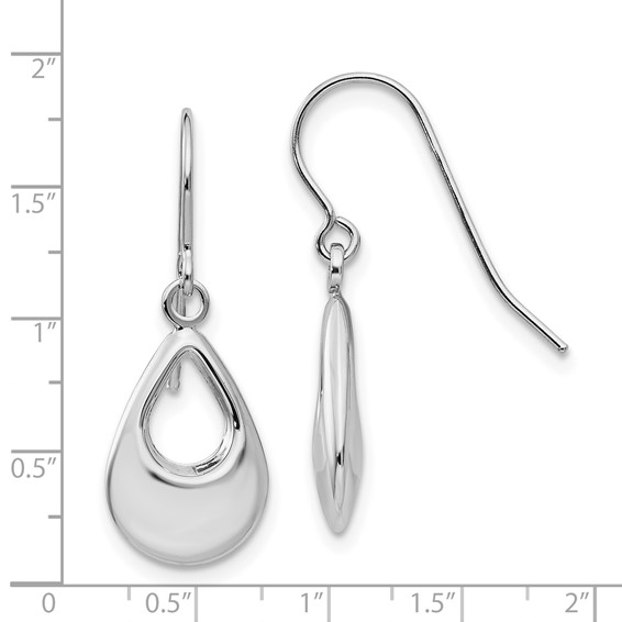 Gold Teardrop Dangle Shepard Hook Earrings