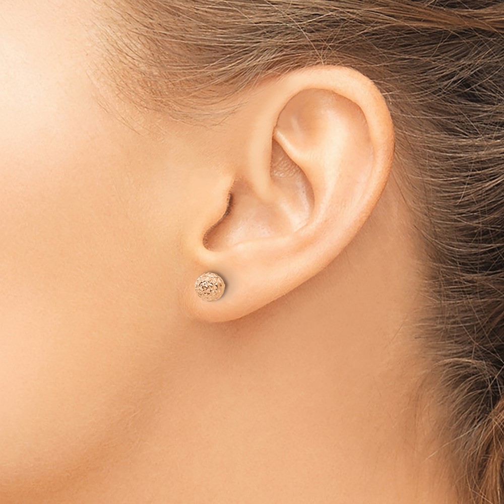 14K Rose Gold 6mm Ball Post Earrings (TL907R)