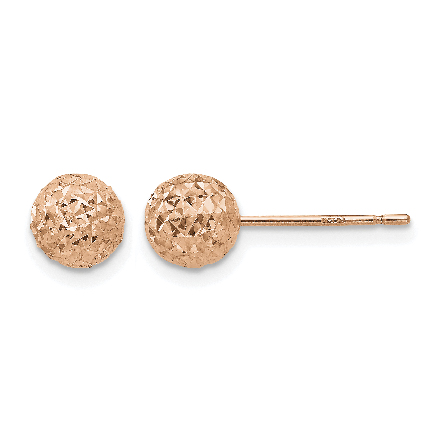 14K Rose Gold 6mm Ball Post Earrings (TL907R)