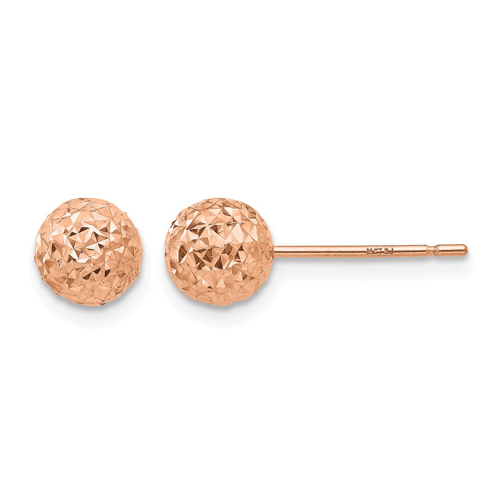 14K Rose Gold 6mm Ball Post Earrings (TL907R)