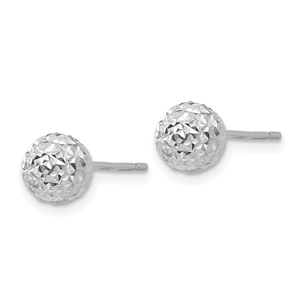 14K White Gold 6mm Ball Post Earrings (TL908)