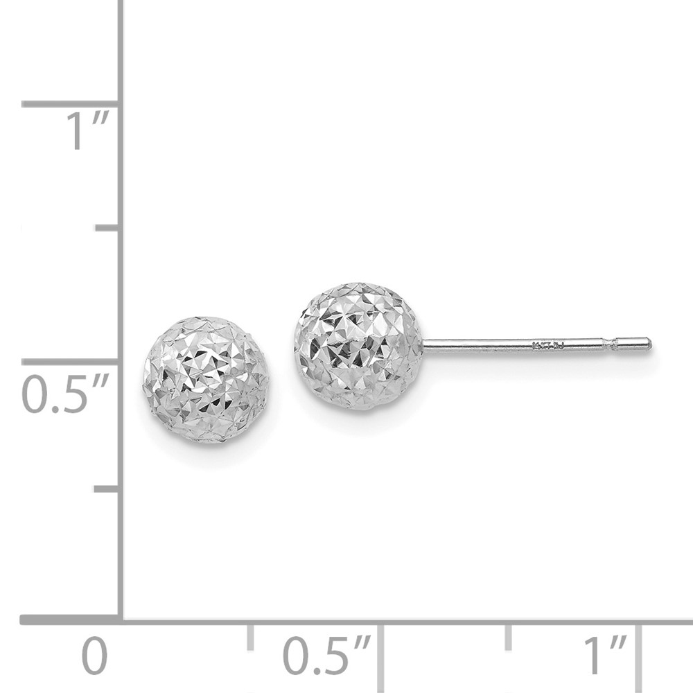 14K White Gold 6mm Ball Post Earrings (TL908)