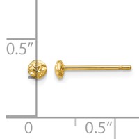14K 3mm Yellow Gold Textured Puffed Round Button Post Earrings view 4