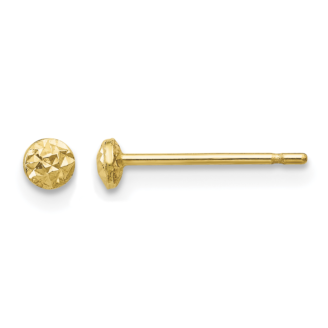 14K 3mm Puff Circle Post Earrings (TL909)