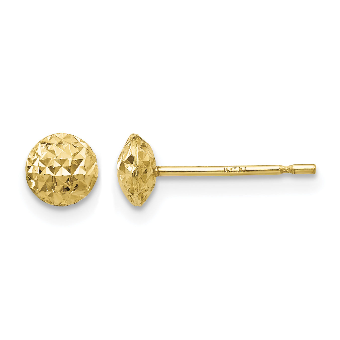 14K Gold 5mm Circle Puff Post Earrings (TL911)