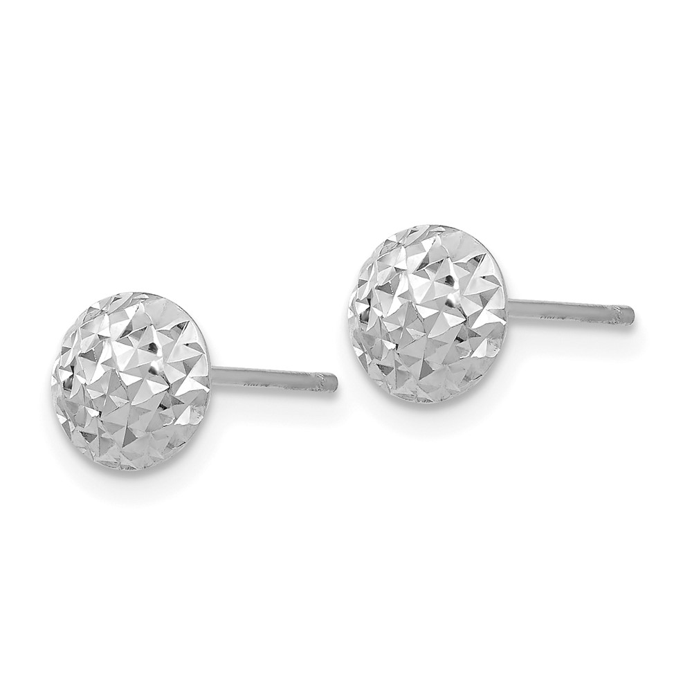 14K White Gold 6mm Circle Puff Post Earrings (TL914)