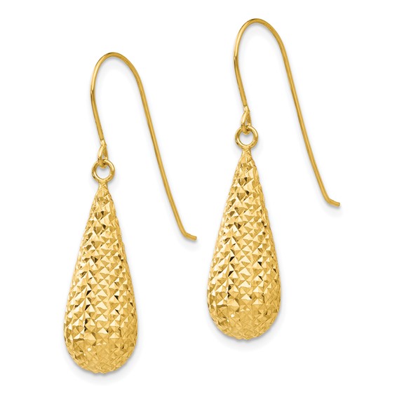 Gold Teardrop Shepard Hook Earrings