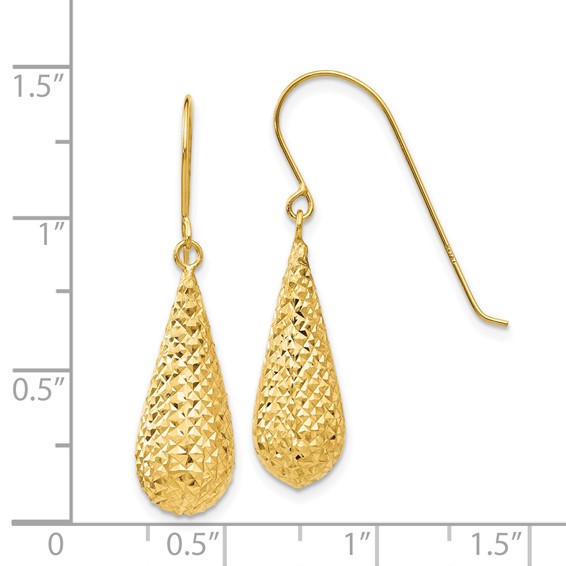 Gold Teardrop Shepard Hook Earrings
