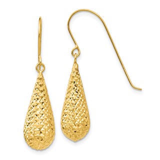 Gold Teardrop Shepard Hook Earrings