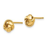 14K 8mm Yellow Gold Polished Love Knot Post Earrings view 2