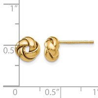 14K 8mm Yellow Gold Polished Love Knot Post Earrings view 4