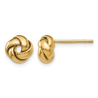 14K 8mm Yellow Gold Polished Love Knot Post Earrings view 1