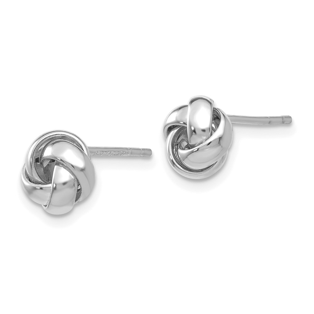 14k White Gold Polished Knot Post Earrings (TL943)