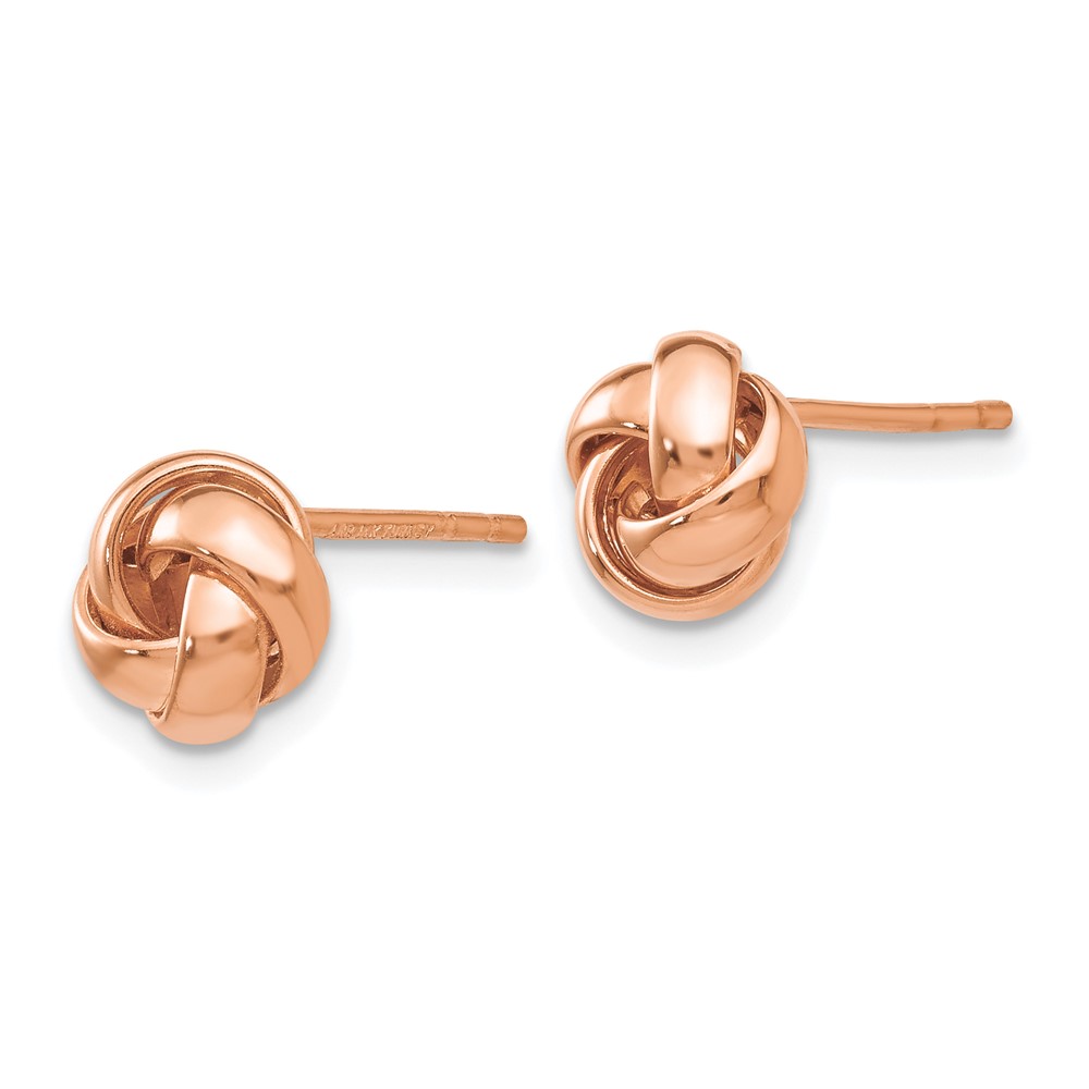 14k Rose Gold Polished Love Knot Post Earrings (TL943R)
