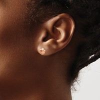14K Rose Gold 8mm Polished Love Knot Post Earrings view 3