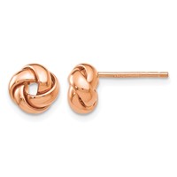 14K Rose Gold 8mm Polished Love Knot Post Earrings view 1