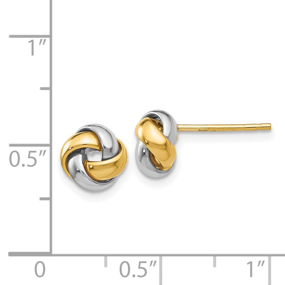 14k Two-tone Knot Post Earrings (TL944)