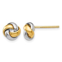 14K Two-tone 8mm Polished Love Knot Post Earrings view 1