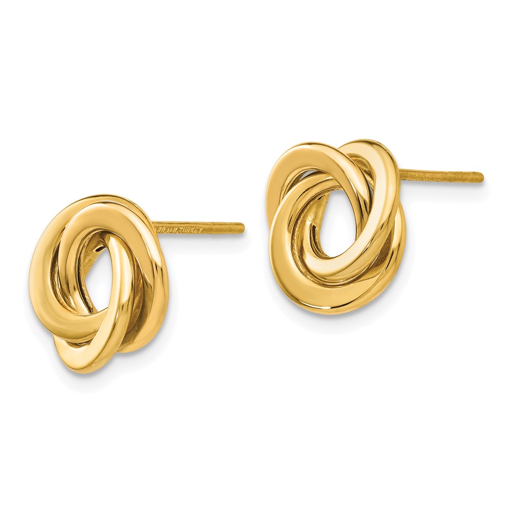 14K Polished Intertwined Circles Post Earrings (TL945Y)