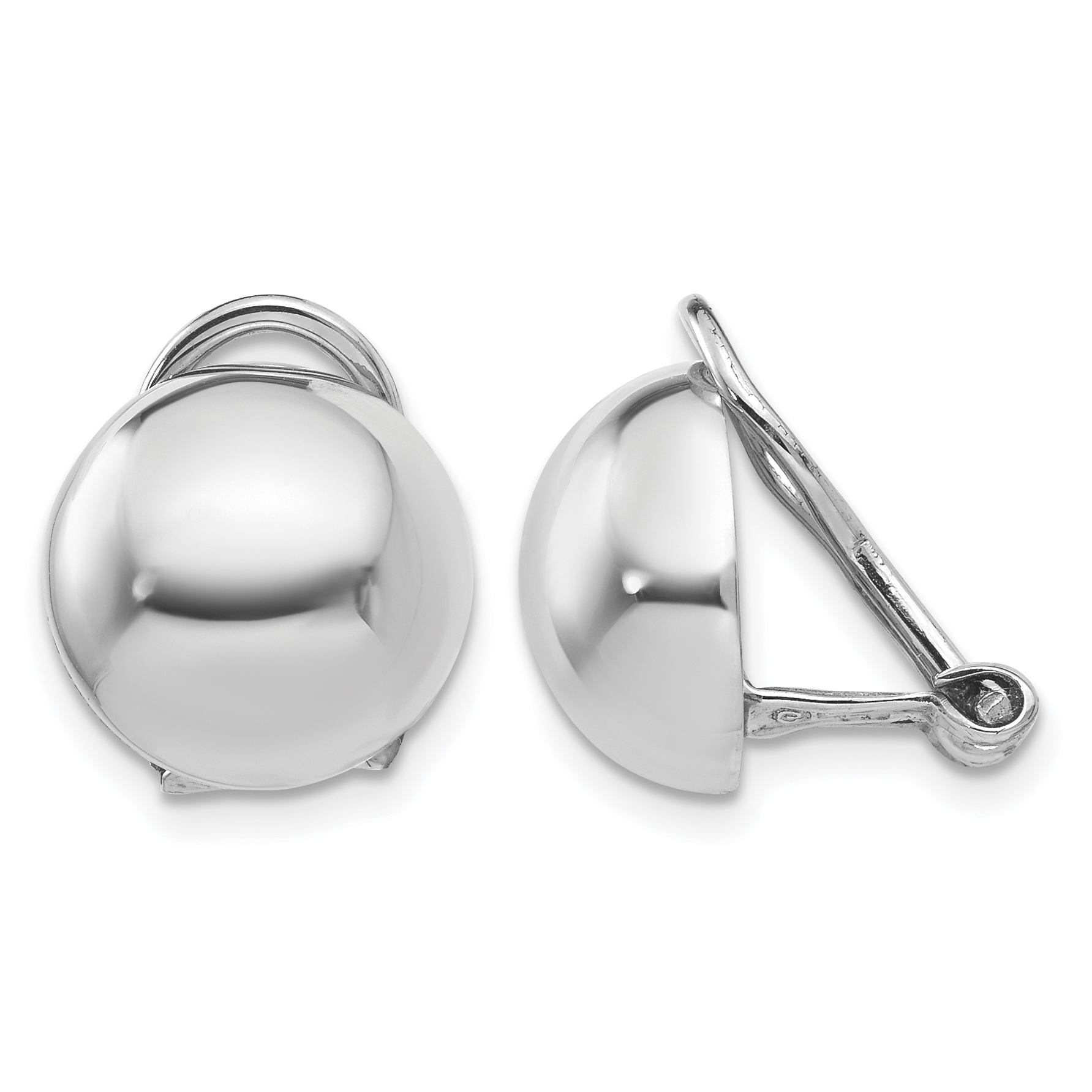 14k White Gold Polished Non-pierced Back Earrings (TM286)