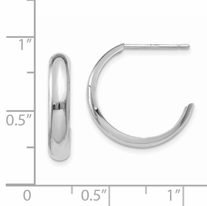 14 Karat Gold poliert 3,5 mm J-Creolen TM402 - Bild 4 von 4