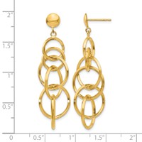 14K Intertwined Circles Drop Post Earrings view 4
