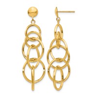 14K Intertwined Circles Drop Post Earrings view 1
