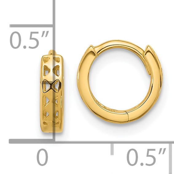 Gold Cut-out Hinged Hoop Earrings