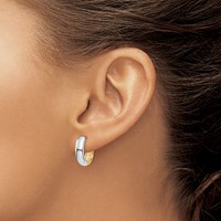14K Two-tone Huggie Earrings view 3