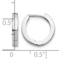 14K White Gold Round Hinged Hoop Earrings view 4