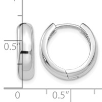 14K White Gold Round Hinged Hoop Earrings view 4
