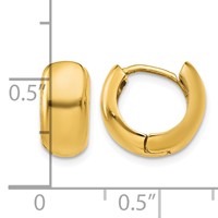 14K Yellow Gold Hinged Hoop Earrings view 4