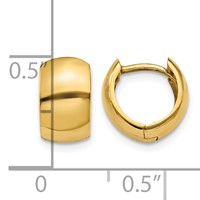 14K Round Hinged Hoop Earrings view 4