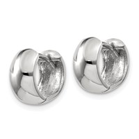 14K White Gold Round Hinged Hoop Earrings view 2