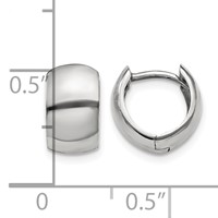 14K White Gold Round Hinged Hoop Earrings view 4