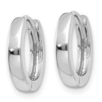 14K White Gold 1.8mm Round Hinged Hoop Earrings view 2