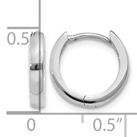 14K White Gold 1.8mm Round Hinged Hoop Earrings view 4