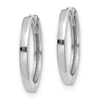 14K White Gold Round Hinged Earrings view 2