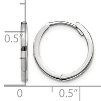14K White Gold Round Hinged Earrings view 4