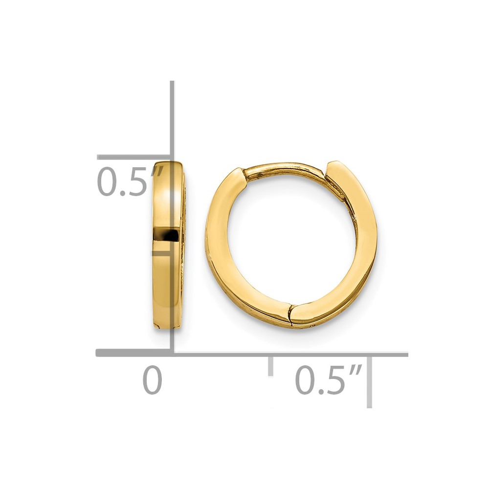 14k Round Hinged Hoop Earrings (TM619)