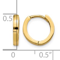 14K Round Hinged Hoop Earrings view 4